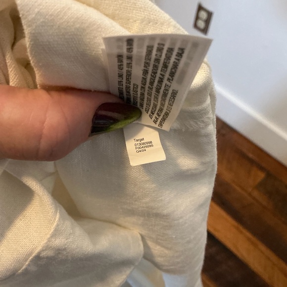 Universal Thread White Button-Front Linen Midi Dress Size Large - Picture 13 of 13